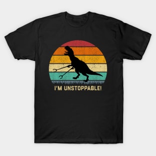 Funny T Rex I'm Unstoppable With Trash Grabber Picker T-Shirt